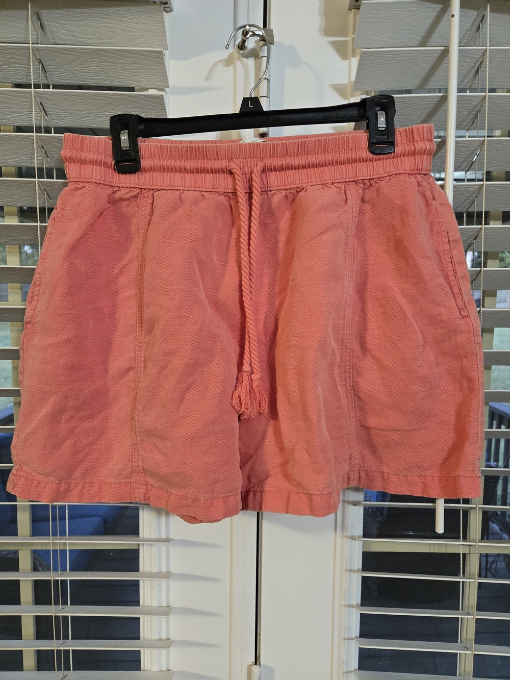 C&C California Coral Drawstring Linen Shorts Sz XL